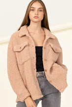Load image into Gallery viewer, Taupe Winter Bliss Button Down Fur Jacket
