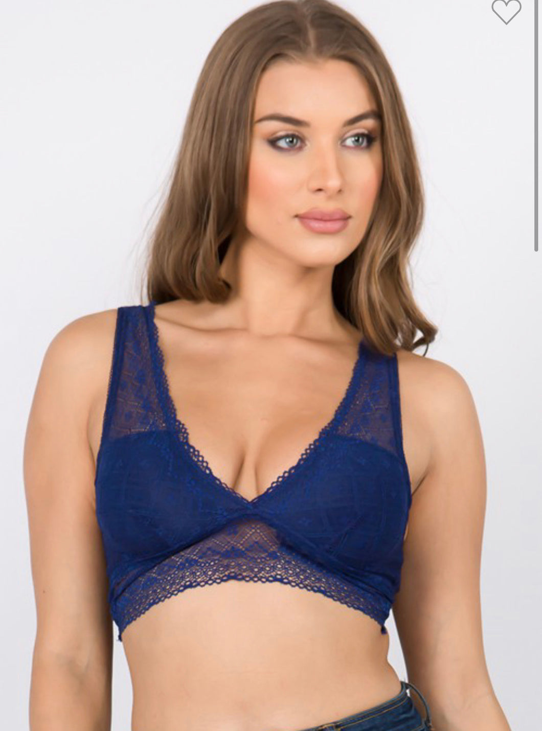 Navy Lace Bralette (no padding)
