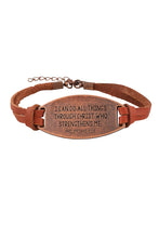 Load image into Gallery viewer, One Inspirational Plate Faux Leather Cord Bracelet - SHIPS ASSORTED
