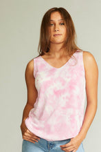 Load image into Gallery viewer, Pink and White Tie Dye Knit Tank
