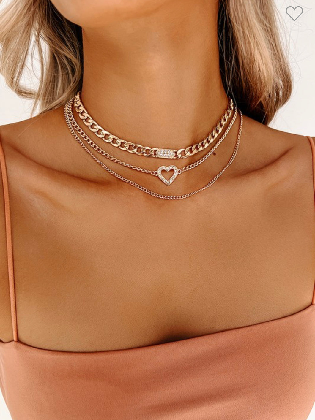 Gold Cuban Love 3 Chain Set