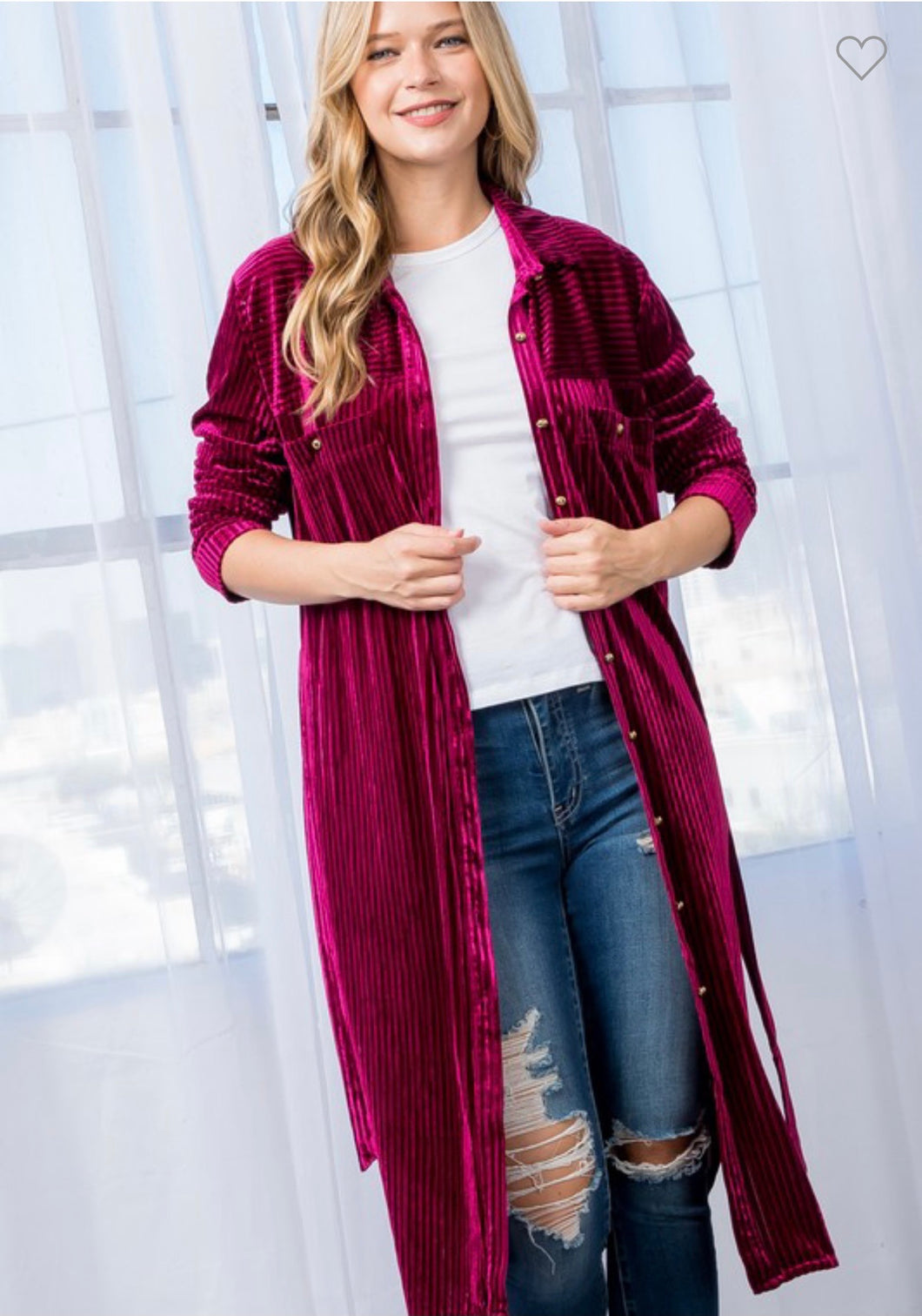 Burgundy Velour Jacket