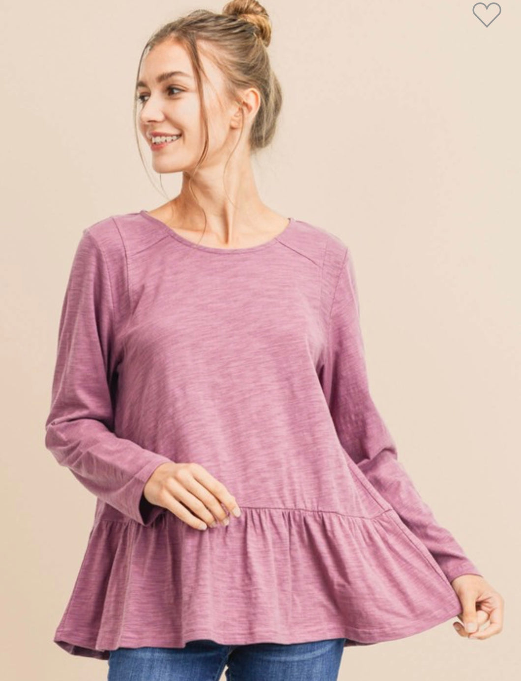 Plum Loose Fit Tiered Top