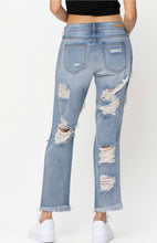 Load image into Gallery viewer, Cello Mid Rise Heavy Destroy Raw Cut Hem Boyfriend-Light
