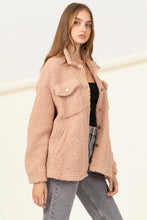 Load image into Gallery viewer, Taupe Winter Bliss Button Down Fur Jacket

