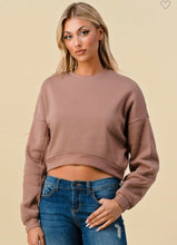 Load image into Gallery viewer, Light Chocolate Sweatshirt Crop Top
