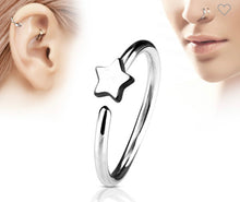 Load image into Gallery viewer, Star Hoop Ring for Nose and Cartilage 20GA
