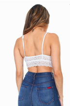 Load image into Gallery viewer, White- Stretch Lace Scalloped Crisscross Strappy Bralette
