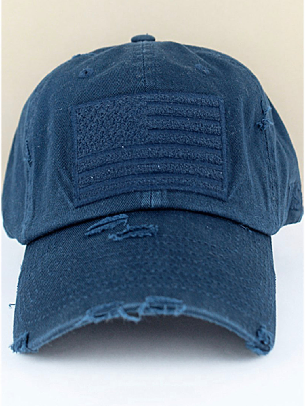 Distressed Navy Subdued Flag Tactical Operator Cap