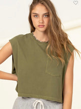 Load image into Gallery viewer, Olive Stay Simple Short Sleeve Crop
