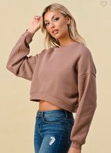 Load image into Gallery viewer, Light Chocolate Sweatshirt Crop Top
