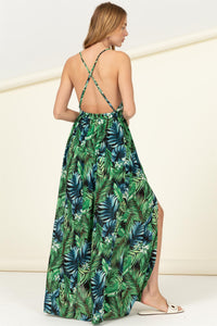 Green Floral Date Night Maxi Dress