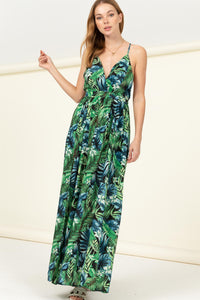 Green Floral Date Night Maxi Dress