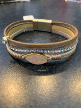 Load image into Gallery viewer, Druzy Bar Multi-Strand Magnetic Bracelet
