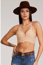 Load image into Gallery viewer, Nude Lace Crisscross Bralette

