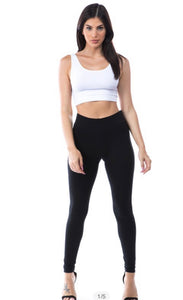 Black Wide Waistband Leggings