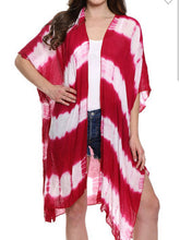 Load image into Gallery viewer, Red and White Tye Die Kimono
