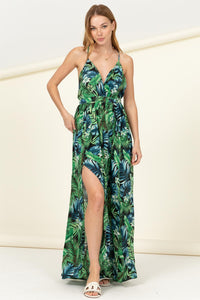 Green Floral Date Night Maxi Dress