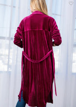 Load image into Gallery viewer, Burgundy Velour Jacket
