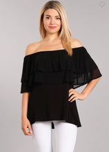Load image into Gallery viewer, Double Layer Convertible Black Top

