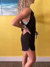 Load image into Gallery viewer, Black Relaxed Fit Tie Waist Romper
