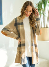 Load image into Gallery viewer, Taupe Marshmellow Plaid Cardigan
