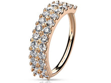 Load image into Gallery viewer, Double Line CZ Bendable Hoop Ring 20GA
