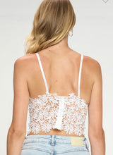 Load image into Gallery viewer, White Crochet Lace Bralette with Adjustable Straps- One Size
