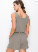 Load image into Gallery viewer, New Daisy Ribbed Tank Top Romper with Pockets
