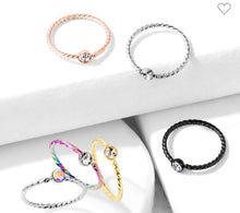 Load image into Gallery viewer, Twisted Braided Bendable Hoop with Gem 20GA
