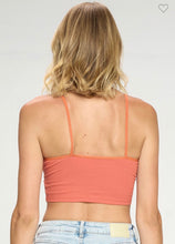 Load image into Gallery viewer, Coral Criss Cross Front Padded Bralette- OS
