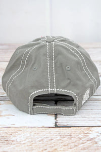 DISTRESSED STEEL GRAY 'MOM MODE' CAP