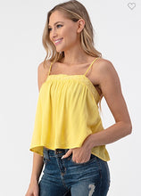 Load image into Gallery viewer, Yellow Cream Trim Detail Cami Top

