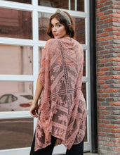 Load image into Gallery viewer, Embroidered Mesh Leaf Kimono- One Size
