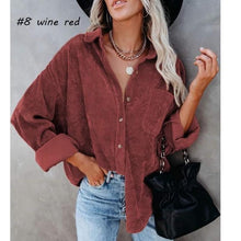 Load image into Gallery viewer, Red Wine Callie Corduroy Top
