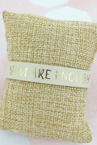 Black or White ‘You are enough’ Faux Leather Bracelet Cuff