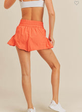 Load image into Gallery viewer, Coral Highwaisted Smocked Elastic Flirty Active Shorts
