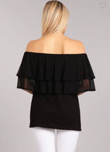 Load image into Gallery viewer, Double Layer Convertible Black Top
