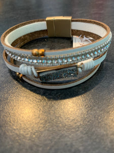 Druzy Bar Multi-Strand Magnetic Bracelet