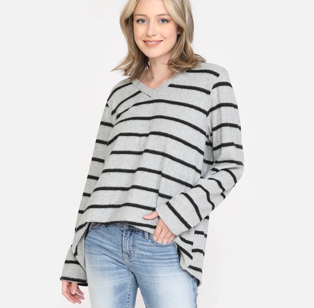 Light Grey Striped Sweater