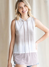 Load image into Gallery viewer, Mocha Tie Dye Hooded Sleeveless Top
