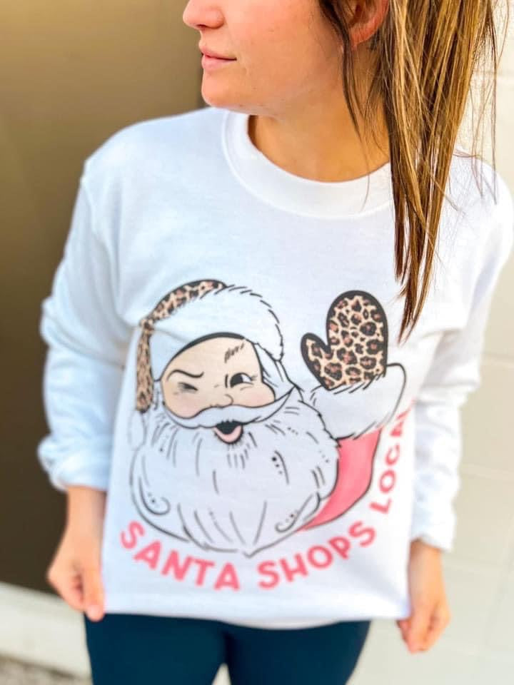 Santa Shops Local Heavy Crewneck Longsleeve