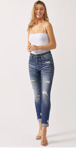 Risen MidRise Button Fly Skinny Jeans