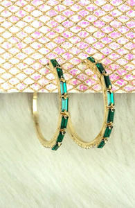 Feeling Important Green Hoop Earrings