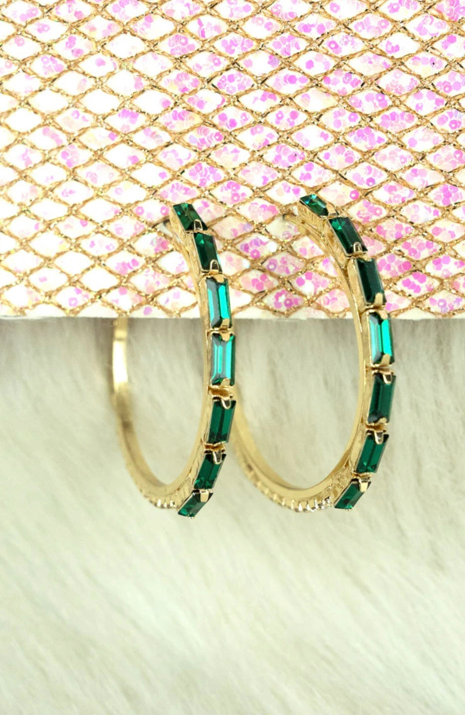Feeling Important Green Hoop Earrings