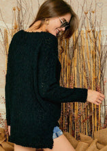 Load image into Gallery viewer, Black Soft Popcorn V-Neck Sweater
