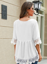 Load image into Gallery viewer, White Crochet Loose Chiffon Top
