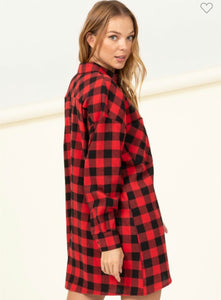 Red Check it Out Plaid Dress