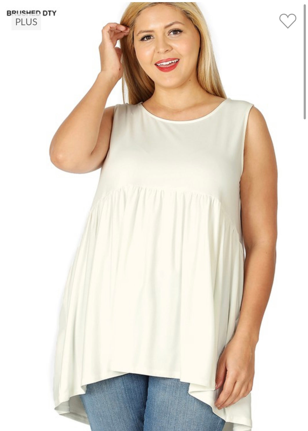 Ivory Sleeveless Empire Waist Top