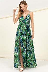 Green Floral Date Night Maxi Dress